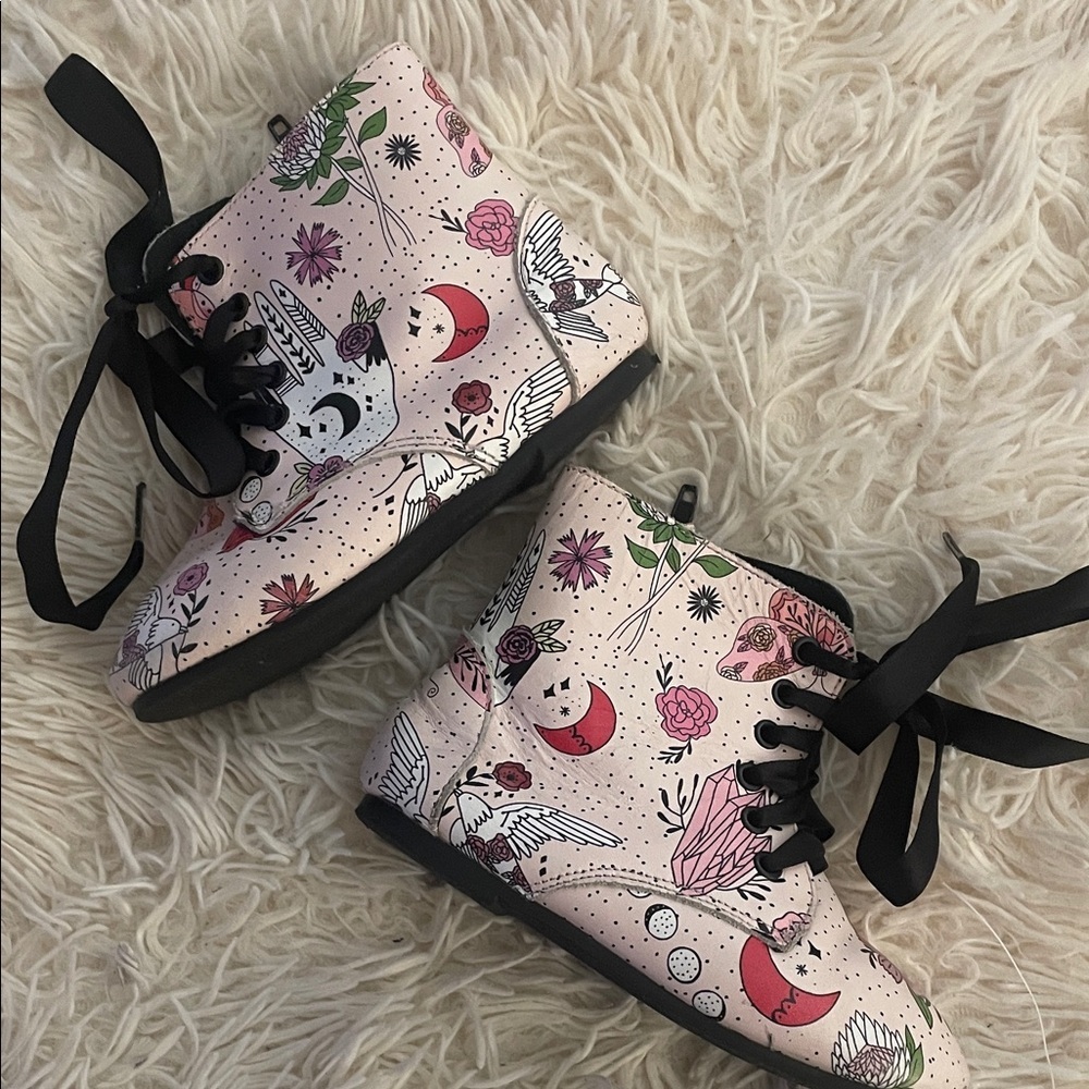 Cute Pink Booties with Whimsical Design
